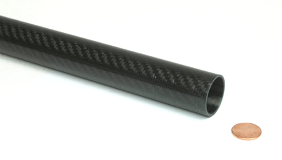 Picture of Carbon Fiber Roll Wrapped Telescoping Twill Tube ~ 0.875" ID x 24", Gloss Finish