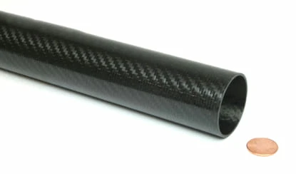 Picture of Carbon Fiber Roll Wrapped Telescoping Twill Tube ~ 1.375" ID x 96", Gloss Finish