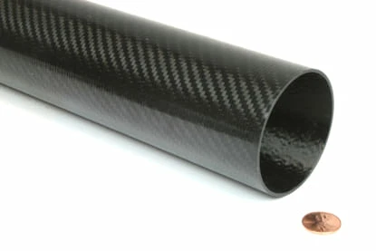 Picture of Carbon Fiber Roll Wrapped Telescoping Twill Tube ~ 2.375" ID x 96", Gloss Finish
