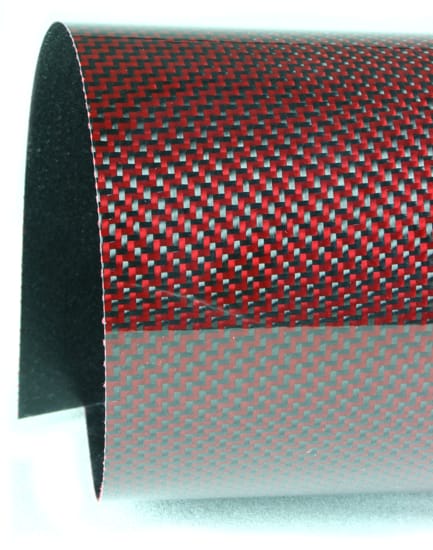 Twill Weave Carbon/Kevlar (red) Veneer