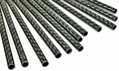 Carbon Fiber Roll Wrapped Twill Tube ~ 0.375" ID x 24", Thin Wall Gloss Finish