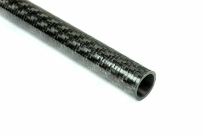 Carbon Fiber Roll Wrapped Twill Tube ~ 0.5" ID x 24", Gloss Finish