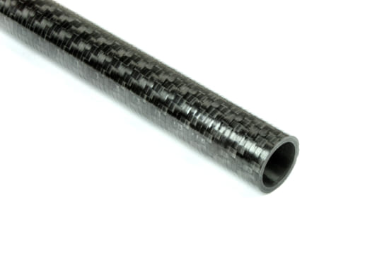 Carbon Fiber Roll Wrapped Twill Tube ~ 0.625" ID x 24", Gloss Finish