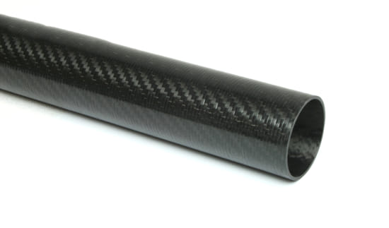 Carbon Fiber Roll Wrapped Twill Tube ~ 1.5" ID x 24", Gloss Finish