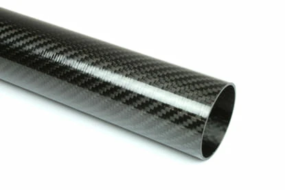 Carbon Fiber Roll Wrapped Twill Tube ~ 1.75" ID x 96", Thin Wall Gloss Finish