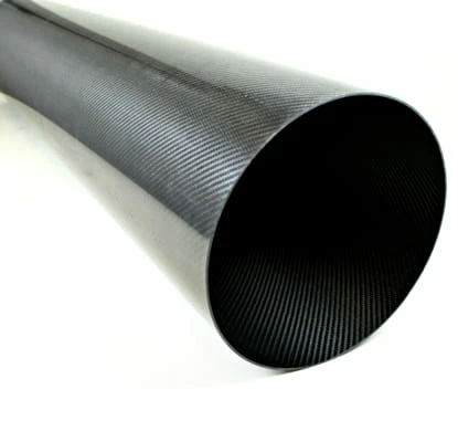 Carbon Fiber Roll Wrapped Twill Tube ~ 10" ID x 48", Gloss Finish