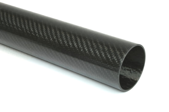 Carbon Fiber Roll Wrapped Twill Tube ~ 2.25" ID x 48", Gloss Finish