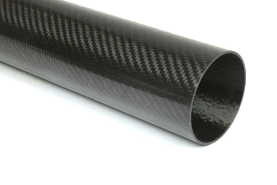 Carbon Fiber Roll Wrapped Twill Tube ~ 2.5" ID x 96", Gloss Finish