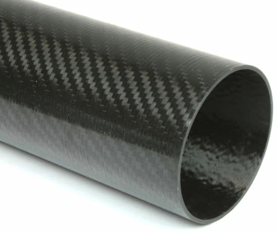 Carbon Fiber Roll Wrapped Twill Tube ~ 4" ID x 48", Gloss Finish