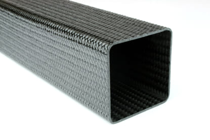 Braided Carbon Fiber Square Tubing ~ 2" x 2" x 48"
