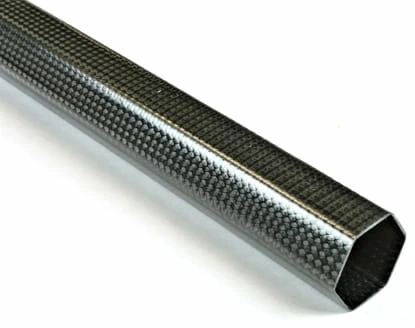 1.25" Braided Carbon Fiber Hexagonal Tube