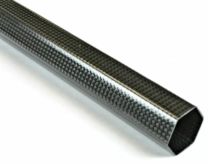 1.25" Braided Carbon Fiber Hexagonal Tube