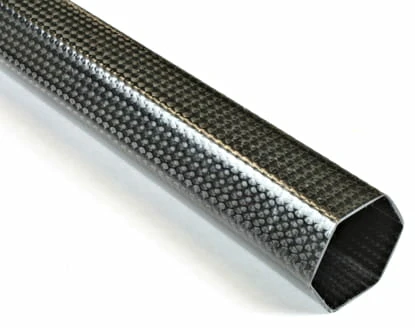 1.5" Braided Carbon Fiber Hexagonal Tube