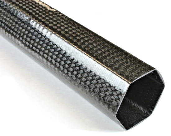 2" Braided Carbon Fiber Hexagonal Tube