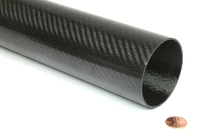 Picture of Carbon Fiber Roll Wrapped Telescoping Twill Tube ~ 2.5" ID x 72", Gloss Finish