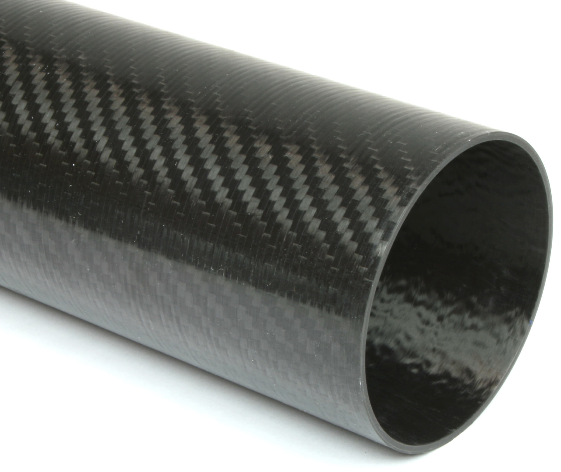 Carbon Fiber Roll Wrapped Twill Tube 4" ID x 72", Gloss Finish