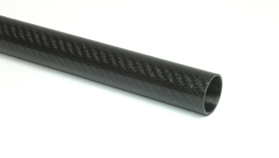 Carbon Fiber Roll Wrapped Twill Tube ~ 1.5625" ID x 96", Gloss Finish