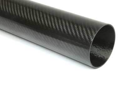 Carbon Fiber Roll Wrapped Twill Tube ~ 2.5" ID x 96", Thin Wall Gloss Finish